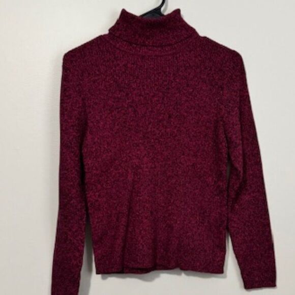 USED Woman's Kim Rogers Long Sleeve Turtle Neck Color Burgundy Size Large - Picture 1 of 1